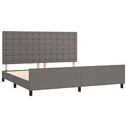 Avis vidaXL Cadre de lit sans matelas gris 200x200 cm similicuir