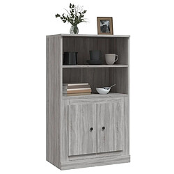 Avis vidaXL Buffet haut sonoma gris 60x35,5x103,5 cm bois d'ingénierie