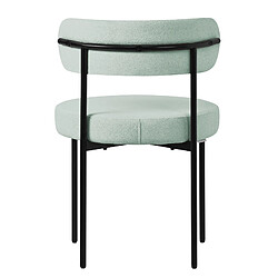 Acheter ML-Design Lot de 6 chaises de cuisine rond en tissu teddy vert avec dossier pied en acier