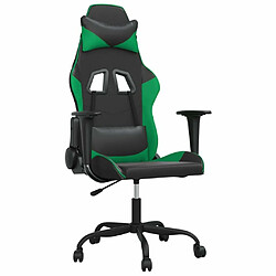 Maison Chic Chaise Gaming | Chaise de jeu Ergonomique | Chaises de Bureau Noir et vert Similicuir -GKD59988