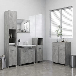 ComfortXL Ensemble De Meubles De Salle De Bain 4 Pièces Gris Béton