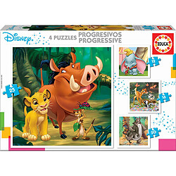 Educa Borras 4 puzzles evolutifs - Les animaux de Disney