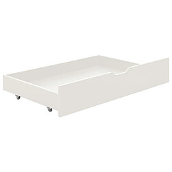 Avis vidaXL Cadre de lit avec 2 tiroirs sans matelas blanc 90x200 cm