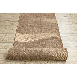 RUGSX TAPIS DE COULOIR SIZAL FLOORLUX modèle 20212 café mais 120 cm 120x660 cm pas cher