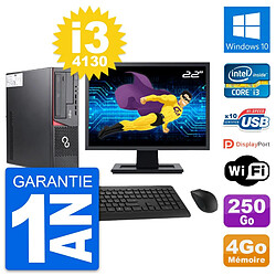 PC Fujitsu E720 DT Ecran 22" Intel i3-4130 RAM 4Go Disque 250Go Windows 10 Wifi - Occasion