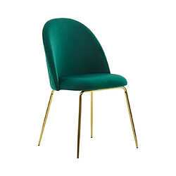 Avis Mes Lot de 2 chaises repas 53x50x86 cm en velours vert et métal doré