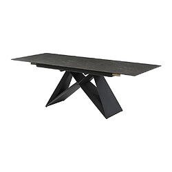 Avis Vente-Unique Table à manger extensible LIBSY - 6 à 8 personnes - Céramique et Métal - Noir de Maison Céphy