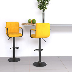 vidaXL Tabourets de bar lot de 2 jaune moutarde velours