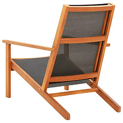 Avis Maison Chic Chaise de jardin - Fauteuil d'extérieur Noir Bois d'eucalyptus solide et textilène -MN97326