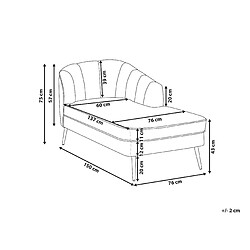 Beliani Chaise longue côté gauche en velours gris ALLIER