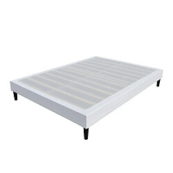 King Of Dreams Sommier Tapissier Blanc 140x190 déhoussable housse lavable - revetement Tissu PVC 