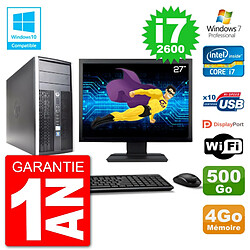 PC HP 6300 MT Ecran 27" i7-2600 RAM 4Go Disque 500Go Graveur DVD Wifi W7 - Occasion