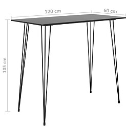 Acheter vidaXL Table de bar Noir 120x60x105 cm