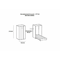 Avis Inside 75 Lit escamotable VANIER blanc mat couchage 140 x 200 cm