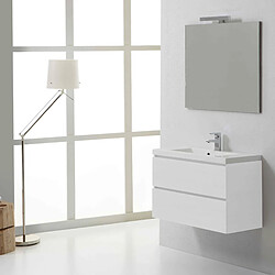 Kiamami Valentina MEUBLE DE SALLE DE BAINS MODERNE 80 cm MANHATTAN AVEC TIROIRS BLANC 