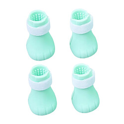 4x Silicone Bathing Anti-Scratch Toilettage Pet Cat Paw Protector Vert