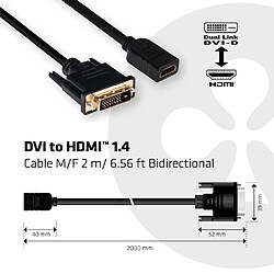 Club 3D CLUB3D DVI to HDMI 1.4 Cable M/F 2m/6.56ft Bidirectional