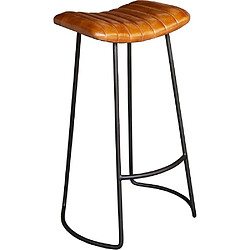 Antic Line Creations Tabouret de bar assise cuir Texas.