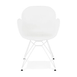 Mes Lot de 2 fauteuils design blanc piétement métal blanc - UMILA