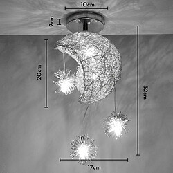 Stoex (2X) Luminaire Plafonnier Lune Lampe de Plafond Moderne 15CM Plafonnier Rétro Vintage Pour Couloir, Chambre À Coucher,Éclairage Intérieur pas cher