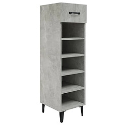 vidaXL Armoire à chaussures Gris béton 30x35x105 cm Bois d'ingénierie