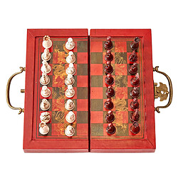 Pliable En Bois Jeu d'échecs, Antique Style Chinois et Pièces, Jeu de Société pour Enfants Débutant