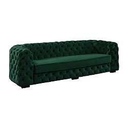 Avis Vente-Unique Canapé 3 places chesterfield STANLEY - Velours vert sapin