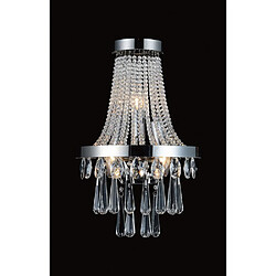 Luminaire Center Applique murale Sophia 3 Ampoules E14 chrome poli/cristal