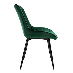 Avis ML-Design Lot de 4 chaises salle à manger en vert foncé velours pieds acier noir 120 kg