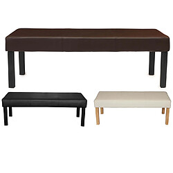 Mendler Banc banquette M37, simili-cuir mat ~ noir/pieds foncés, 120x49x43cm