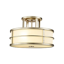 Elstead Lighting Plafonnier cylindrique à 3 lumières, laiton naturel peint Matériau : Verre Opale,AcierColoris : Laiton naturel peintNombre d'ampoules : 3Type d'ampoule : E27Puissance max par ampoule (W) : 40Ampoules incluses : NonHauteur en Cm : 22.9