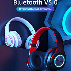 GUPBOO Casque Bluetooth pliable avec lumière LED et support Bluetooth 5.0