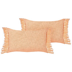 Beliani Lot de 2 coussins Coton Orange TANSY 40 x 60 cm 