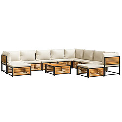 vidaXL Salon de jardin avec coussins 11 pcs bois massif d'acacia