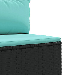 Acheter vidaXL Salon de jardin 4 pcs avec coussins Noir Résine tressée