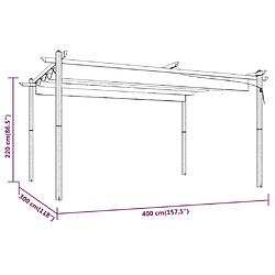 vidaXL Tonnelle de jardin avec toit rétractable 4x3 m Taupe pas cher