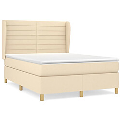 Maison Chic Lit Adulte - Lit simple Lit à sommier tapissier avec matelas moelleux - Meuble de Chambre - Crème 140x190 cm Tissu -MN58236