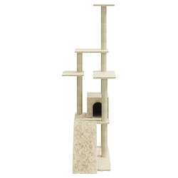 Arbre à chat avec griffoirs,niche pour chat en sisal Crème 155 cm -MN89301 pas cher