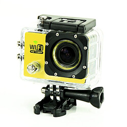 Yonis Caméra sport waterproof + SD 16Go Camera Embarquée Sports Wi-Fi LCD Caisson Étanche Waterproof 12 Mp Full HD Jaune + SD 16Go YONIS