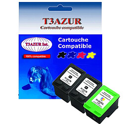 Lot de 3 Cartouches compatibles pour imprimante HP PhotoSmart C4190, C4193, C4194 (2x337+343) 18ml - T3AZUR 