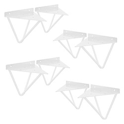 ML DESIGN MODERN LIVING 8x Support étagère d'angle triangle en métal blanc avec vis 160mm fixation mural