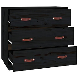 Avis vidaXL Buffet Noir 80x40x75 cm Bois massif de pin