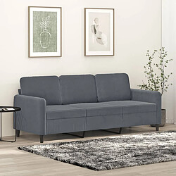 vidaXL Canapé à 3 places Gris foncé 180 cm Velours 