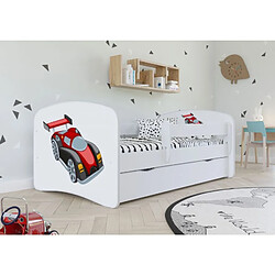 Lit Babydreams voiture de course blanc sans tiroir sans matelas 140/70 