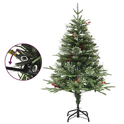 vidaXL Sapin de Noël pré-éclairé et pommes de pin vert 150cm PVC et PE