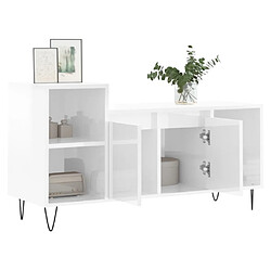 Acheter Maison Chic Meuble TV scandinave - Banc TV pour salon Blanc brillant 100x35x55 cm Bois d'ingénierie -MN40217