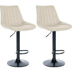 Non Lot de 2 tabourets de bar Toni simili cuir noir 