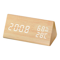 Elixir Température et humidité créatives multifonctions réveil silencieux horloge en bois led créative bois de bambou