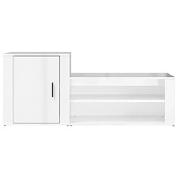 Acheter vidaXL Armoire à chaussure Blanc brillant 130x35x54 cm Bois ingénierie