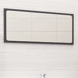 vidaXL Miroir salle de bain Gris brillant 80x1,5x37cm Bois ingénierie 